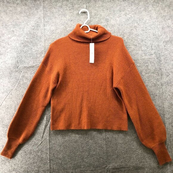 Urban Outfitters Turtleneck Sweater Womens XS Orange Ribbed Knit Acrylic Blended - Picture 1 of 9